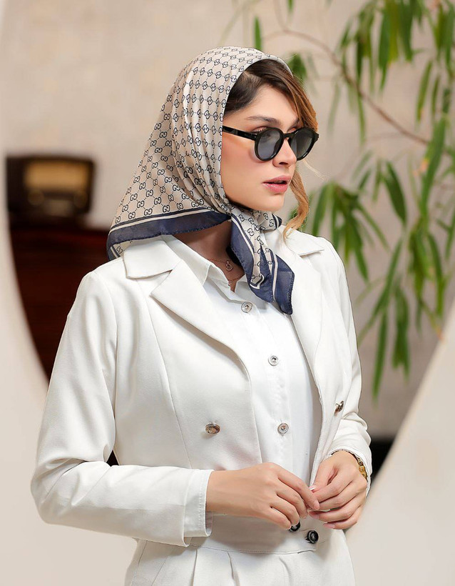 تصویر مینی اسکارف گوچی سورمه ای - هستیا گالری