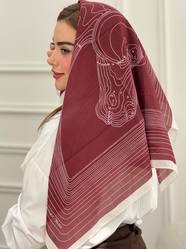 مینی اسکارف هرمس زرشکی